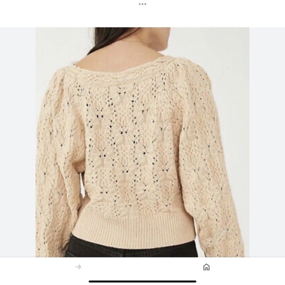 FREE PEOPLE Cotton Bonfire Cardigan in Macadamia Button Close Cropped NWT Sz M - Picture 4 of 13